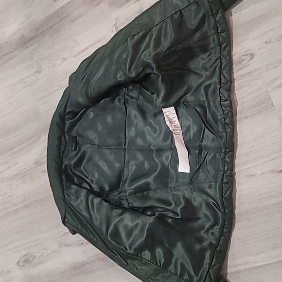🇧🇫🇧🇬Benetton Quilted 2 Way Zipper Jacket Forest Green Womens XS - Picture 7 of 12